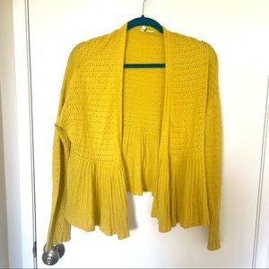 Anthropologie mustard cardigan